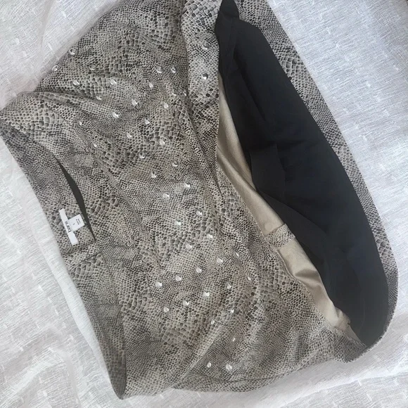 Bar III Gray Snake Print Skirt with Studs - Picture 3 of 3